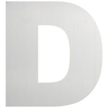 Letra señalizacion ́d ́ 130mm adh. acero inox aisi 304 inox s