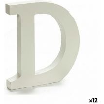 Letra d madera blanco (1,8 x 21 x 17 cm) (12 unidades)