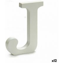 Letra j madera blanco (1,8 x 21 x 17 cm) (12 unidades)