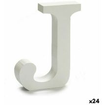 Letra j (24 unidades) blanco madera 2 x 11 cm