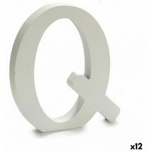 Letra q madera blanco (1,8 x 21 x 17 cm) (12 unidades)