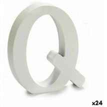 Letra q madera blanco (2 x 16 x 14,5 cm) (24 unidades)
