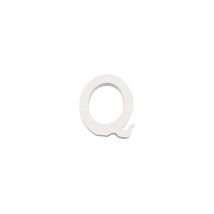 Letra Q de madera 3D decorativa – 11 cm – Color blanco – Ideal para personalizar tu hogar