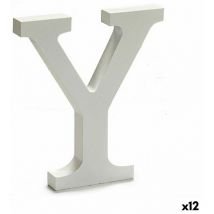 Letra y madera blanco (1,8 x 21 x 17 cm) (12 unidades)