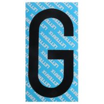 Lettera adesiva nera T80 G – vinile opaco – altezza 60mm per targhe agricole, 80mm per autoveicoli – LETTERFIX