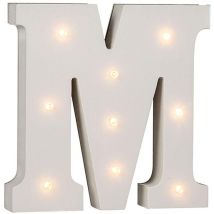 Lettera M in legno illuminabile Out of the blue, con 9 LED
