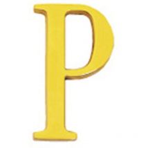 Lettera p in ottone 10 cm. con Viti Nascoste (Blister 1 Pezzo)