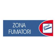 Targhe logofix in metallo blu 6x18 cm – Segnalazione zone fumatori – 8009984207537