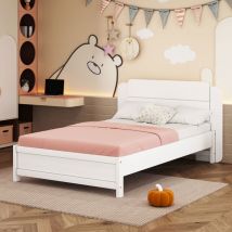 Letti singoli 90x200cm per bambini/adulti, moderno, in legno, senza materasso, bianco