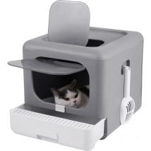 Lettiera Gatto Chiusa Cassetta Toilette per Gatti Grande Contenitori per Lettiere Cassetta igienica per Gatti Portatile Pieghevole con Cassetto
