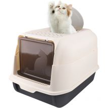 Lettiera Toilette Gatto Chiusa per gatti in PP,con Paletta Inclusa e Vassoio Estraibile