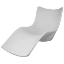 Lettino Chaise Longue da Giardino 212x89x103 cm in Polietilene Sined Cassiopea Bianca