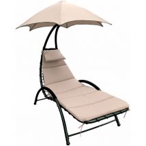 55887 lettino prendisole con cuscino e parasole tortora HM480DG