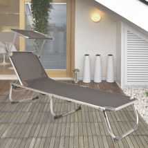 Lettino con tetto prendisole Lettino kiso grigio treppiede alluminio / acciaio / tessuto 1x2