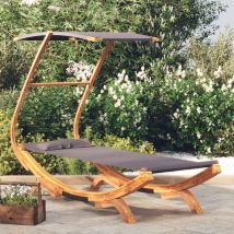 Lettino con Tettuccio Struttura Letto - Letto per adulti 100x190x134 cm in Legno Curvato Antracite BV237256 Bonnevie