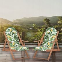 Springos - lettino da giardino in legno borneo pieghevole cuscino