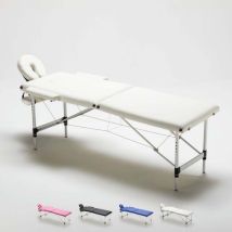 Aluminium Klappbar Massageliege Tragbar 2-zonen 210 Cm Shiatsu - Weiß