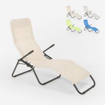 Lettino pieghevole giardino sdraio reclinabile basculante zero gravity Pasha Colore: Beige