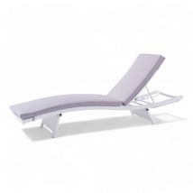 Lettino da esterno giardino in alluminio e legno Mahal - White