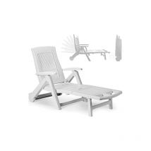 Lettino pieghevole con ruote. colore: bianco 72x195x101cm modello: zircone ipae progarden