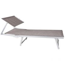 Lettino pieghevole in alluminio e textilene grigio