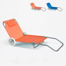 Beach And Garden Design - Lettino spiaggia mare portatile acciaio con ruote brandina Banana Colore: Arancione