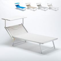 Lettino spiaggia mare in alluminio Grande Italia xl professionale Colore: Bianco