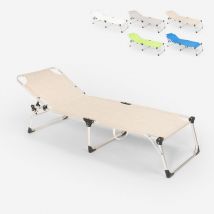 Lettino mare spiaggia giardino pieghevole in alluminio Seychelles Colore: Beige