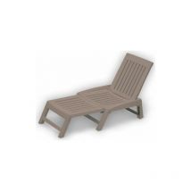 Dimaplast - lettino da mare piscina prendisole richiudibile sdraio in resina 37716V tortora (37715)