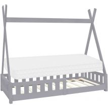 Ml-design - Lettino per Bambini Design Tenda Indiana con Sponde Protezione Anticaduta Rete a Doghe 80 x 160 cm Letto da Gioco in Legno di Pino