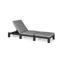 Keter Lettino Daytona Grafite Reclinabile con Cuscino