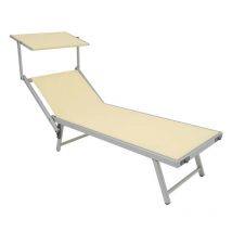 Lettino Prendisole da Giardino Ecrù
