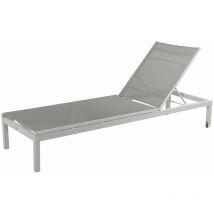 Lettino prendisole thema con ruote bianco/talpa arredo giardino esterno