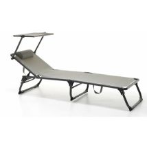 Lettino Shark Alluminio Mare Reclinabile Pieghevole Colore Antracite 187x60x30