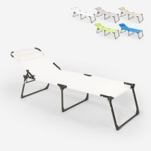 Lettino spiaggia mare giardino pieghevole in alluminio Mauritius Colore: Bianco