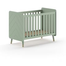 Lettino Vipack Billy verde oliva 60x120 con rete a doghe inclusa