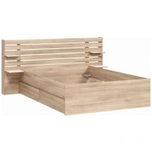 Letto 140 x 190/200 cm Con vani portaoggetti Naturale - tenalia ii