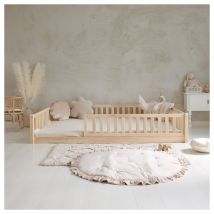 Letto 140x200 con barriera e molla inclusa piedi 1 cm Agnès Bois