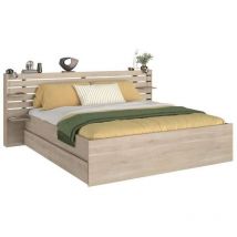 Letto 180 x 200 cm Con vani portaoggetti Naturale - tenalia