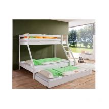 Befara - letto a castello nido atenea - Laccato bianco - Con letto aggiuntivo