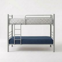 Befara - letto a castello divisibile ceres - Argento - 90 x 190 - Con letto aggiuntivo