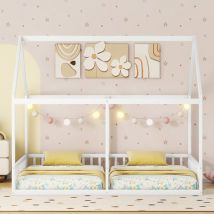 Wishdor - Letto a castello per bambini 90 x 200 cm per 2 persone, bianco