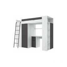 Mobile letto soppalco scaletta bambini verana l cm h190x120x236 bianco grafite