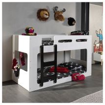 M&s - Letto a castello Vipack Luca 90x200 con molle a castello - Bianco