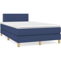 Vidaxl - Letto a Molle con Materasso e led Blu 120x190 cm in Tessuto