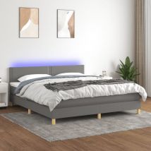 Furniture Limited - Letto a Molle Materasso e led Grigio Scuro