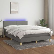Furniture Limited - Letto a Molle Materasso e led Grigio Scuro