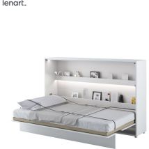 Lenart Letto a scomparsa bed concept 05 120x200 orizzontale bianco lucido
