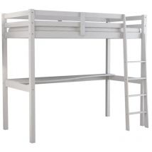 N.d. - letto a soppalco con scrivania 'nizza' in pino massello bianco laccato, 90x190x176 cm