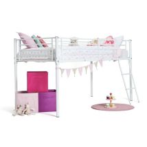 Befara – Letto a Soppalco in Metallo Thelma – Dimensioni Materasso 90x190 cm – Altezza 120 cm – Spazio Sotto 75,5 cm